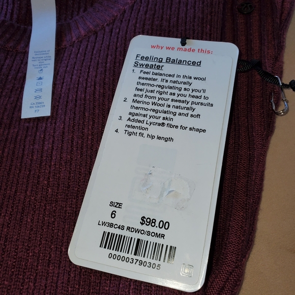 NEW Lululemon sweater size 6 - Picture 4 of 6